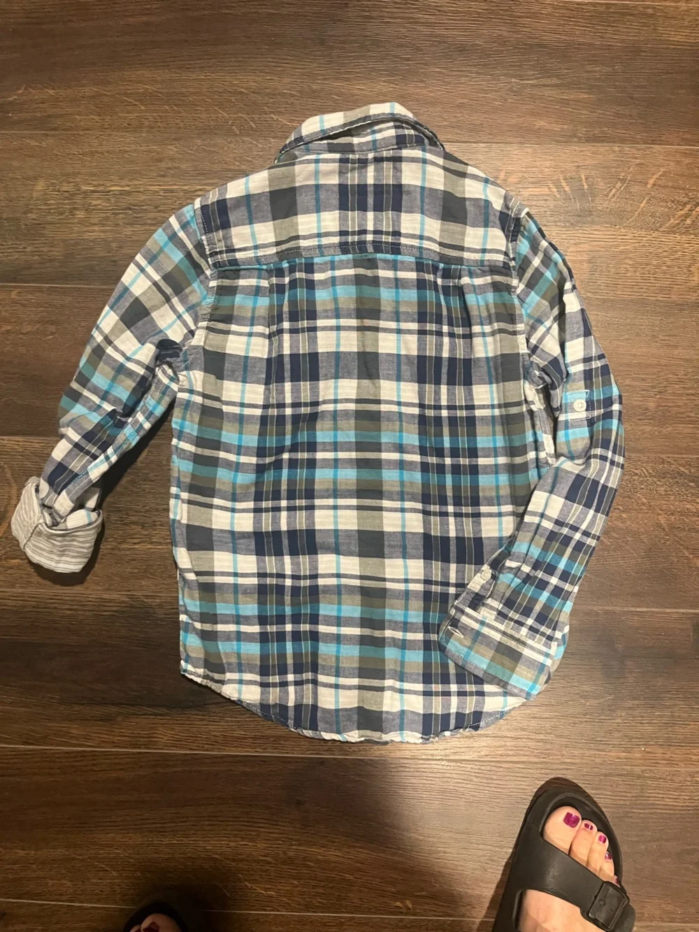 The Children's Place Blue, Teal & White Plaid Button-Down Shirt